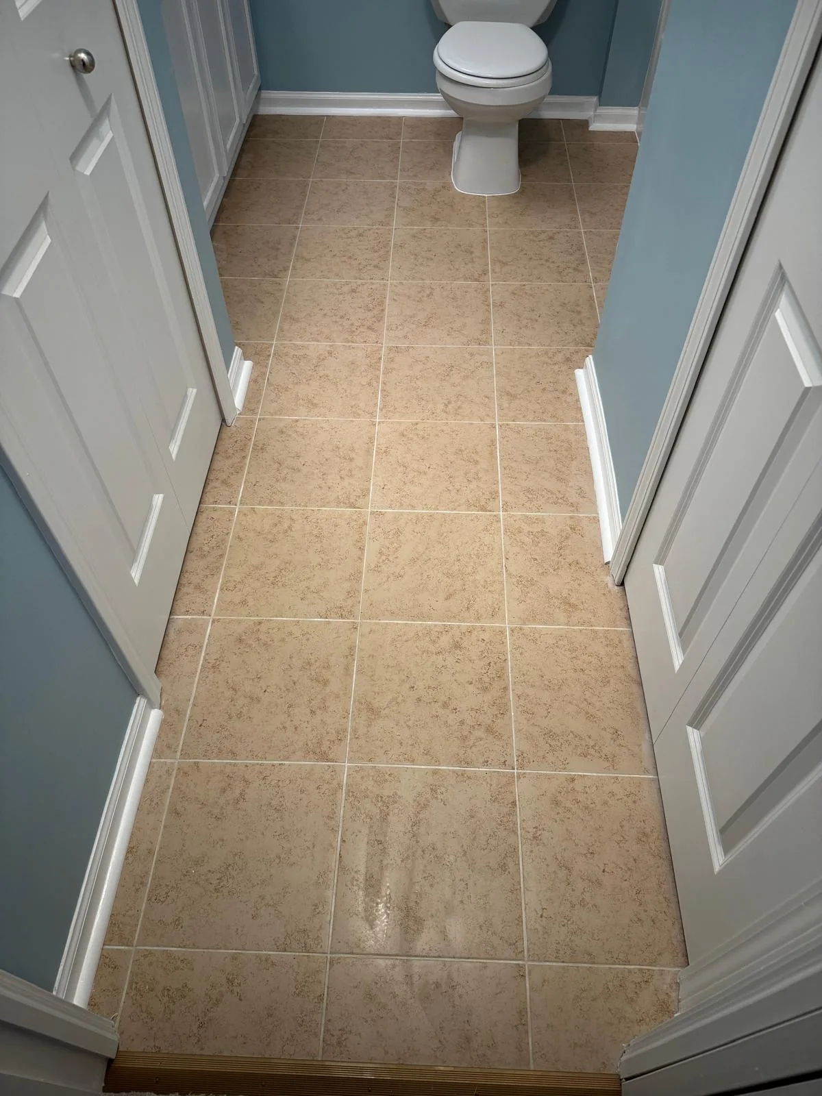 Black and white octagon floor tile